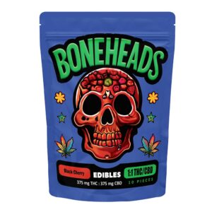 Boneheads 750mg 1:1 CBD + THC Gummy – Black Cherry
